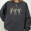  Fall Leaves Dancing Skeletons Ghost Witch Skull Halloween Meme Costume Sweatshirt