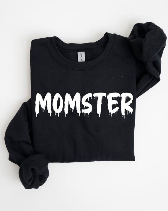 Momster Skeleton Ghost Witch Skull Halloween Costume Spooky Haunting Night Vibe Sweatshirt