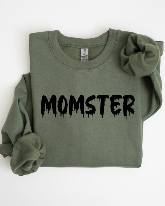 Momster Skeleton Ghost Witch Skull Halloween Costume Spooky Haunting Night Vibe Sweatshirt