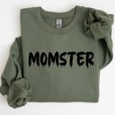 Medium Military Green Momster Skeleton Ghost Witch Skull Halloween Costume Spooky Haunting Night Vibe Sweatshirt