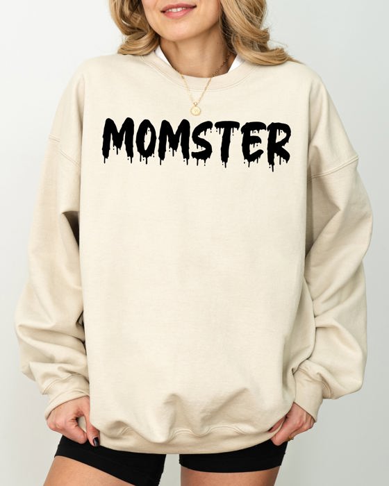 Momster Skeleton Ghost Witch Skull Halloween Costume Spooky Haunting Night Vibe Sweatshirt