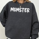 XL Dark Gray Heather Momster Skeleton Ghost Witch Skull Halloween Costume Spooky Haunting Night Vibe Sweatshirt