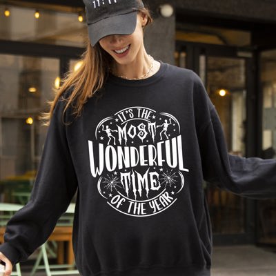 It's The Most Wonderful Time Of The Year Skeleton Spider Web Witch Skull Sweatshirt