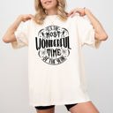 Small Ivory Cream It's The Most Wonderful Time Of The Year Skeleton Spider Web Witch Skull Spooky Halloween Costume Comfort Colors Tee