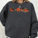  Vintage Halloween Pumpkin Skeleton Witch Skull Spooky Meme Graphic Art Sweatshirt