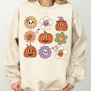  Retro Pumpkins Fall Skeleton Witch Skull Spooky Meme Halloween Costume Sweatshirt