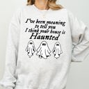  Mini Ghosts Haunted House Skeleton Witch Skull Spooky Halloween Meme Costume Sweatshirt