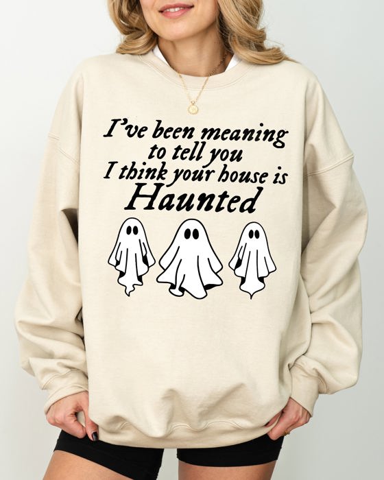 Mini Ghosts Haunted House Skeleton Witch Skull Spooky Halloween Meme Costume Sweatshirt