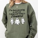 Small Military Green Mini Ghosts Haunted House Skeleton Witch Skull Spooky Halloween Meme Costume Sweatshirt