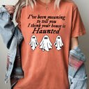 Large Yam Mini Ghosts Haunted House Skeleton Witch Skull Spooky Halloween Meme Costume Comfort Colors Tee