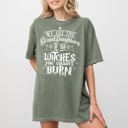 Small Moss Dark Green Granddaughters Of The Witches Skeleton Witch Skull Spooky Aesthetic Meme Halloween Costume Comfort Colors Tee