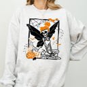 XL Ash Light Gray Fairy Skeleton Ghost Skull Spooky Aesthetic Meme Halloween Costume Graphic Sweatshirt