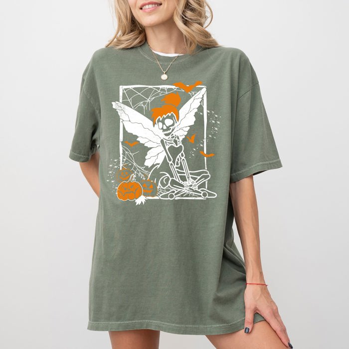 Fairy Skeleton Ghost Skull Spooky Aesthetic Meme Halloween Costume Comfort Colors Tee