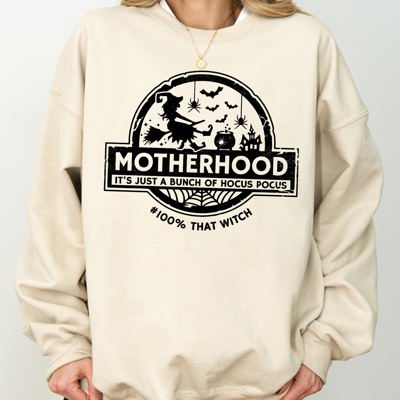 Motherhood, Witch, Ghost, Skull, Spooky, Aesthetic, Meme, Halloween, Costume Sweatshirt