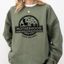 Medium Military Green Motherhood, Witch, Ghost, Skull, Spooky, Aesthetic, Meme, Halloween, Costume Sweatshirt