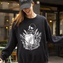  Reading Skeleton Witch Ghost Skull Spooky Meme Halloween Costume Seasonal Sweatshirt