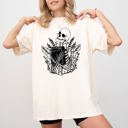 XXL Ivory Cream Reading Skeleton Witch Ghost Skull Spooky Halloween Costume Meme Graphic Comfort Colors Tee