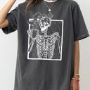 XL Pepper Dark Gray Coffee Skeleton Witch Ghost Skull Spooky Aesthetic Meme Halloween Costume Comfort Colors Tee