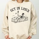 Large Sand Get In Loser Skeleton Witch Ghost Skull Spooky Aesthetic Meme Halloween Costume Sweatshirt