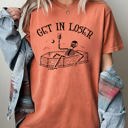 XL Yam Get In Loser Skeleton Witch Ghost Skull Spooky Aesthetic Meme Halloween Costume Comfort Colors Tee