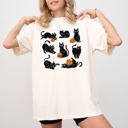 XL Ivory Cream Mini Cats and Pumpkins Skeleton Witch Ghost Skull Spooky Aesthetic Meme Halloween Costume Comfort Colors Tee