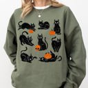  Mini Cats And Pumpkins Skeleton Witch Ghost Skull Spooky Aesthetic Meme Halloween Costume Sweatshirt