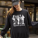  Squad Goals Skeleton Ghost Witch Skull Spooky Meme Halloween Costume Crew Sweatshirt
