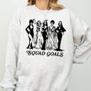 XXXL Ash Light Gray Squad Goals Skeleton Ghost Witch Skull Spooky Meme Halloween Costume Crew Sweatshirt
