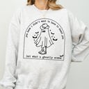  Ghostly Scene Cute Ghost Skeleton Witch Skull Spooky Meme Halloween Costume Sweatshirt