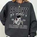  Spooky Babes Club Ghost Skeleton Witch Skull Aesthetic Meme Halloween Costume Sweatshirt