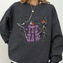  Yee Haw Dancing Skeletons Halloween Western Witch Skull Costume Print Sweatshirt