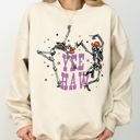 Large Sand Yee Haw Dancing Skeletons Halloween Western Witch Skull Costume Print Sweatshirt