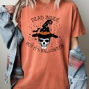 Small Yam Dead Inside Skeleton Ghost Western Witch Skull Aesthetic Halloween Meme Costume Comfort Colors Tee