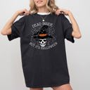 Medium Black Dead Inside Skeleton Ghost Western Witch Skull Aesthetic Halloween Meme Costume Comfort Colors Tee