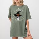 XL Moss Dark Green Dead Inside Skeleton Ghost Western Witch Skull Aesthetic Halloween Meme Costume Comfort Colors Tee