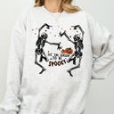 XXL Ash Light Gray Tis The Season Spooky Skeleton Ghost Western Witch Skull Aesthetic Meme Halloween Costume Sweatshirt