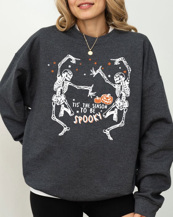 Tis The Season Spooky Skeleton Ghost Western Witch Skull Aesthetic Meme Halloween Costume Sweatshirt