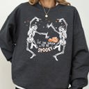Medium Dark Gray Heather Tis The Season Spooky Skeleton Ghost Western Witch Skull Aesthetic Meme Halloween Costume Sweatshirt