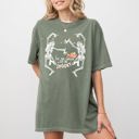 XL Moss Dark Green Tis The Season Spooky Skeleton Ghost Witch Skull Halloween Edition Comfort Colors Tee