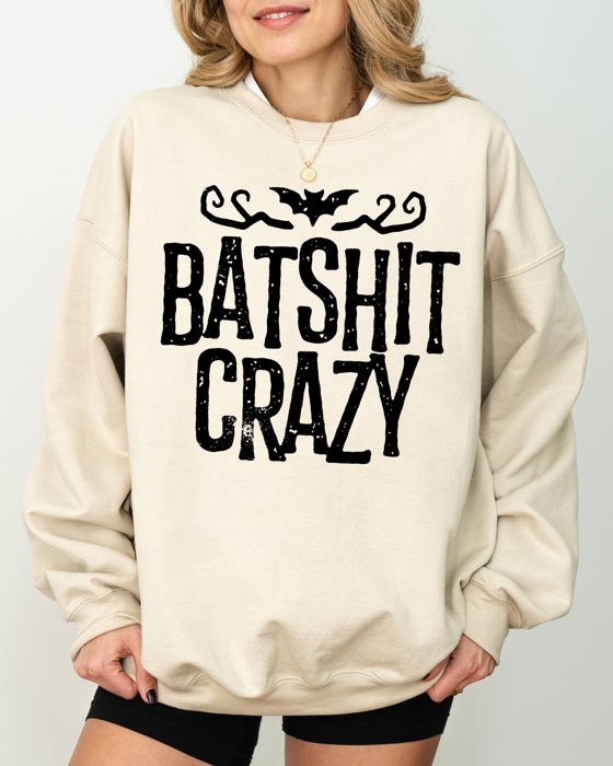 Batshit Crazy Skeletons Ghost Western Witch Skull Aesthetic Meme Halloween Costume Sweatshirt