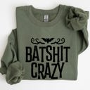 Medium Military Green Batshit Crazy Skeletons Ghost Western Witch Skull Aesthetic Meme Halloween Costume Sweatshirt