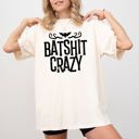 Medium Ivory Cream Batshit Crazy Skeletons Ghost Western Witch Skull Meme Halloween Comfort Colors Tee