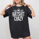 XL Black Batshit Crazy Skeletons Ghost Western Witch Skull Meme Halloween Comfort Colors Tee