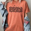 Medium Yam Dancing Skeletons Checkered Ghost Western Witch Skull Aesthetic Meme Halloween Costume Comfort Colors Tee