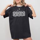 Medium Black Dancing Skeletons Checkered Ghost Western Witch Skull Aesthetic Meme Halloween Costume Comfort Colors Tee