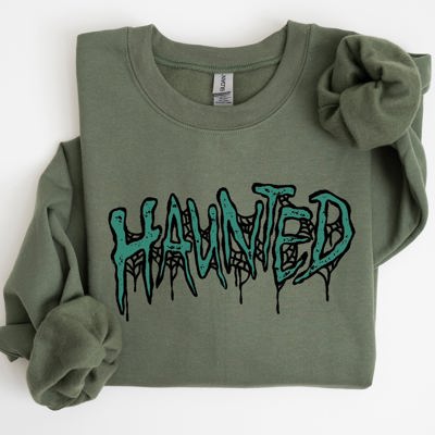 Haunted Skeleton Ghost Western Witch Skull All Hallows' Eve Halloween Costume Graphic Sweatshirt