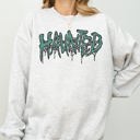 XXXL Ash Light Gray Haunted Skeleton Ghost Western Witch Skull All Hallows' Eve Halloween Costume Graphic Sweatshirt