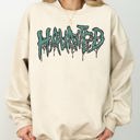 Medium Sand Haunted Skeleton Ghost Western Witch Skull All Hallows' Eve Halloween Costume Graphic Sweatshirt