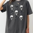 Medium Pepper Dark Gray Bows And Skulls Skeleton Ghost Western Witch Aesthetic Meme Halloween Costume Comfort Colors Tee