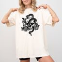 XL Ivory Cream Skull Roses Snake Skeleton Ghost Western Witch Meme Halloween Costume Comfort Colors Tee
